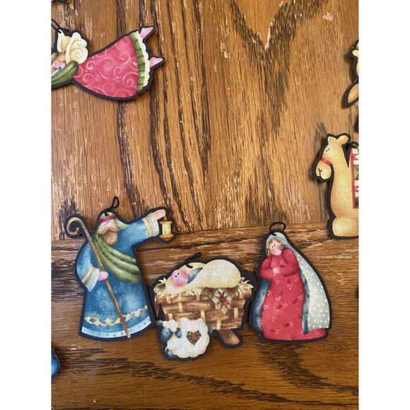 Vintage Fabric Christmas Nativity Ornaments Set - Picture 9 of 12
